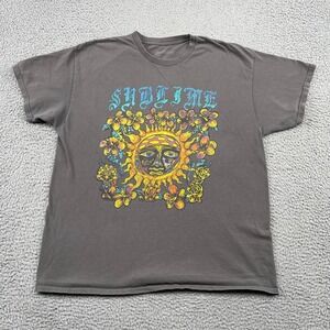 Sublime T Shirt Mens L Gray Sun Logo Graphic Band Tee 40oz To Freedom